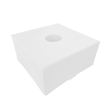 Cube blanc avec tube à bulles