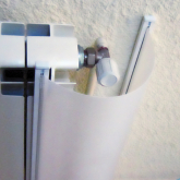 Halbstarre, blickdichte Heizkörperschutzverkleidung